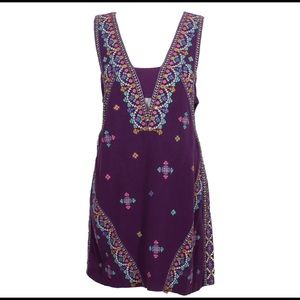 Free People Purple Never Been Embroidered Dress L